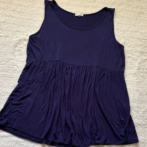Women’s Navy Babydoll Tank Top Sleeveless